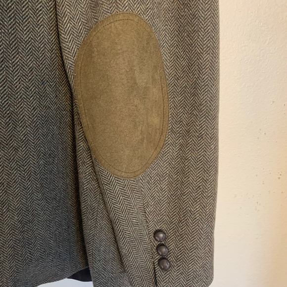 Vintage Pendleton Wool Tweed Blazer Jacket Men's Size 50 Long Suede Patches
